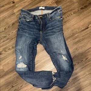 Loft Jeans High Rise Modern Skinny Distressed Size 12